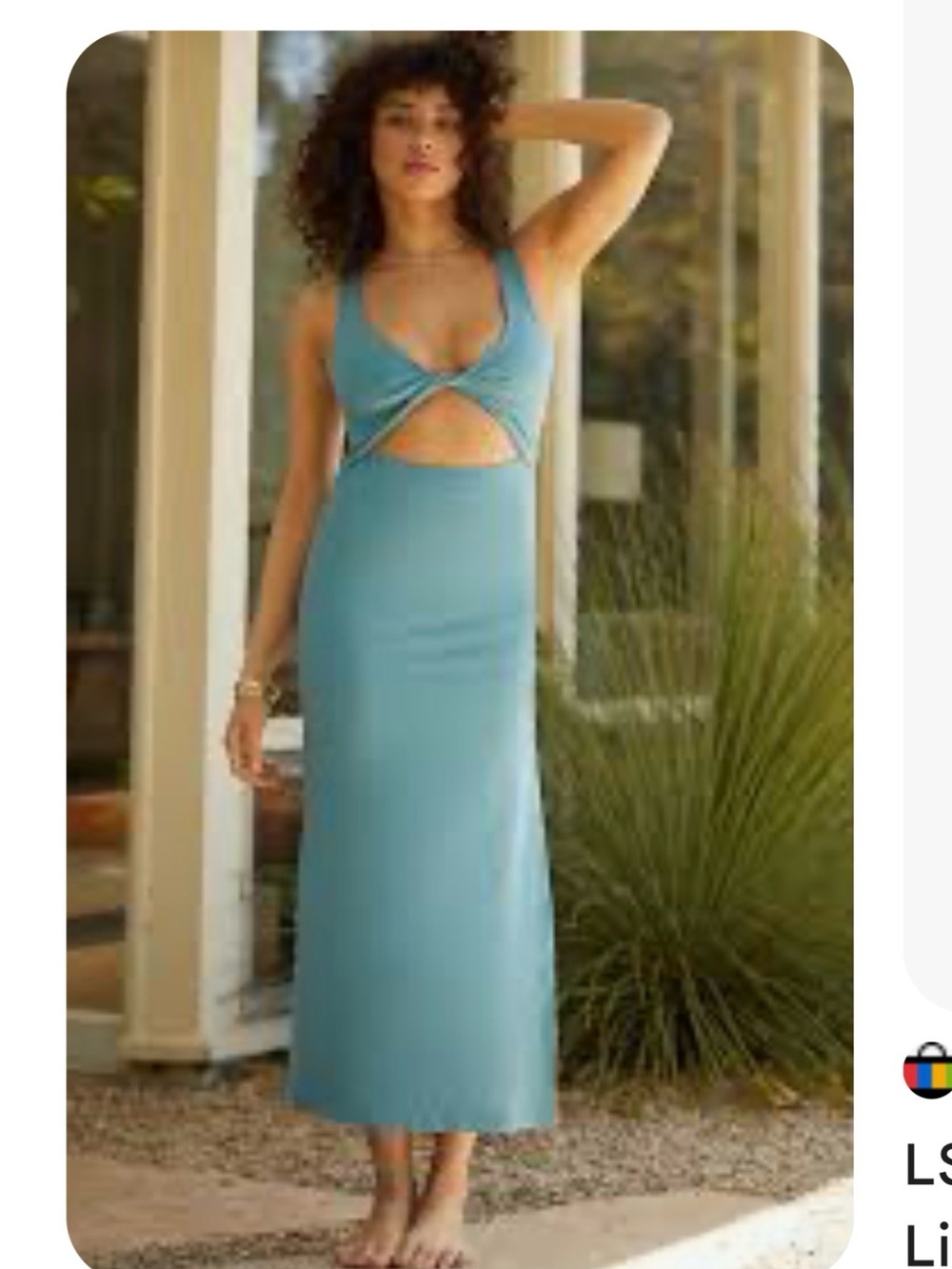 Blue Cutout Maxi Dress - L*SPACE